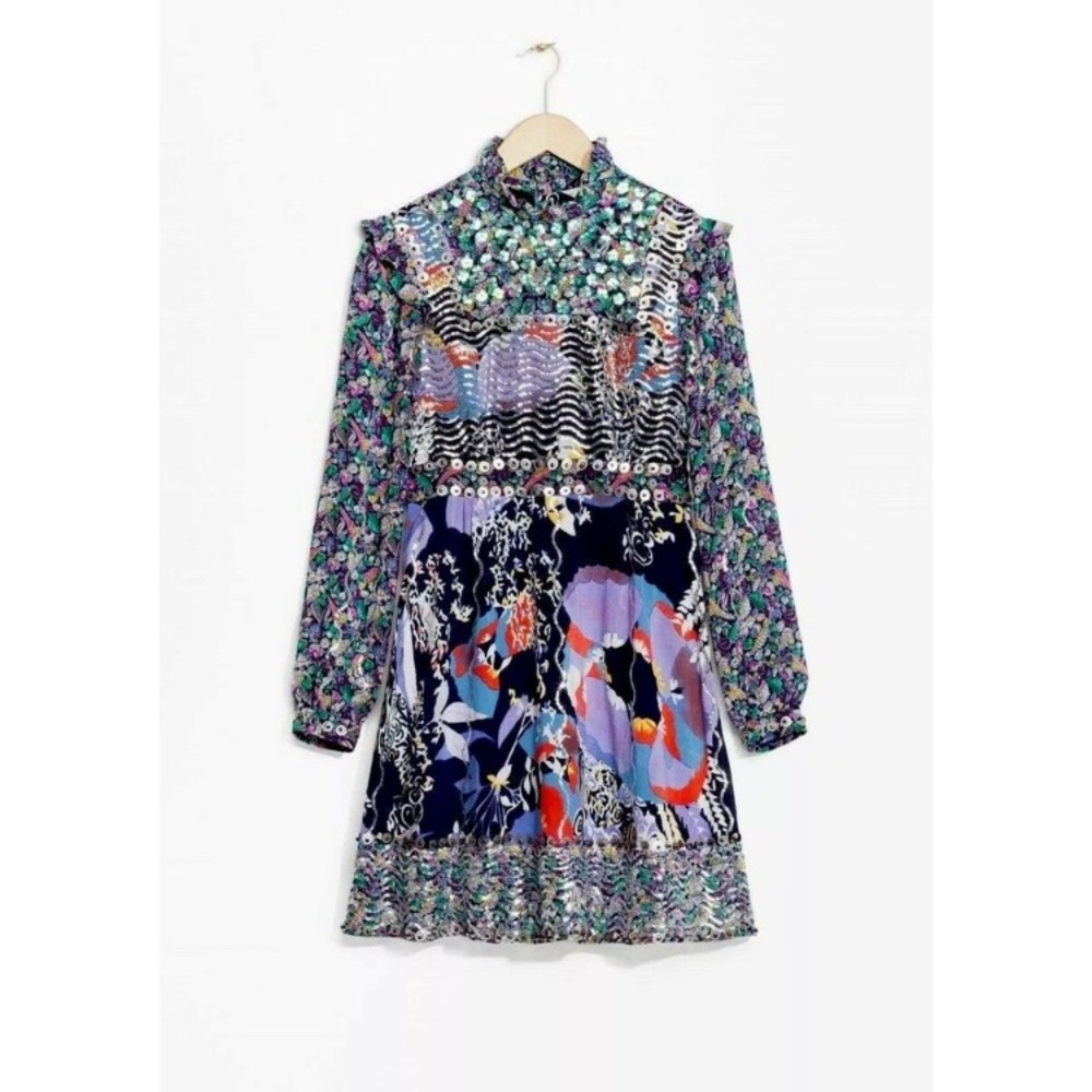 & Other Stories Ditsy Floral Embellished Dress